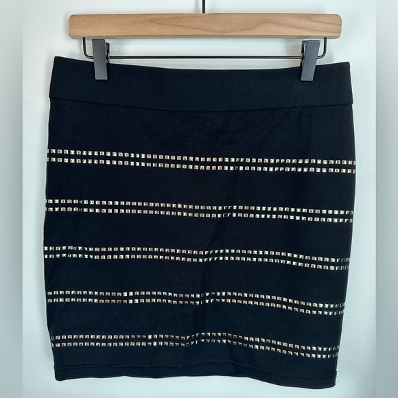 INC International Concepts Dresses & Skirts - INC INTERNATIONAL CONCEPTS Black Stretch Silver Studded Mini Skirt | Size 8